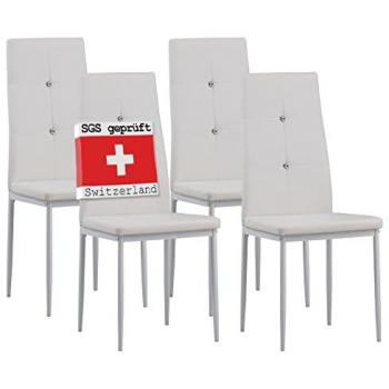 Albatros Esszimmerstühle DIAMOND 4er Set, Weiß