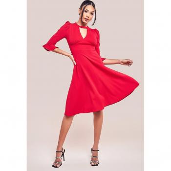 Goddiva Flared Sleeve Midi Dress