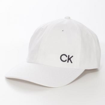 One-Size White Cotton Twill Baseball Cap by Calvin Klein