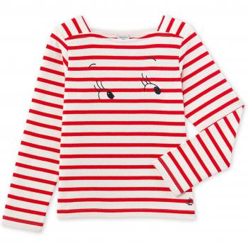 Camiseta Marinière de Petit Bateau para Niños, Lait/Peps 20, 4 Años
