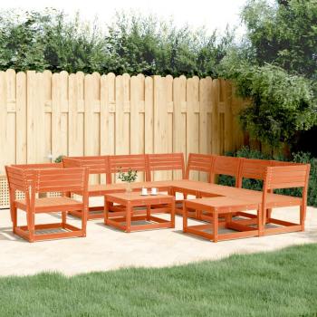 Vidaxl 8-Piece Garden Furniture Set Wax Brown Solid Pine Wood