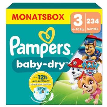 Pampers Baby‑Dry met Paw Patrol – 234 stuk, maat 3 (6-10 kg)