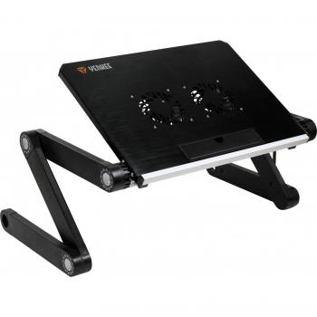 Yenkee YSN 210 Cooling Pad mit Notebook-Ständer – Schwarz & Silber Edition