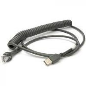 Datalogic Cable-439, USB Type A, Coiled 2.7m, CAB-524