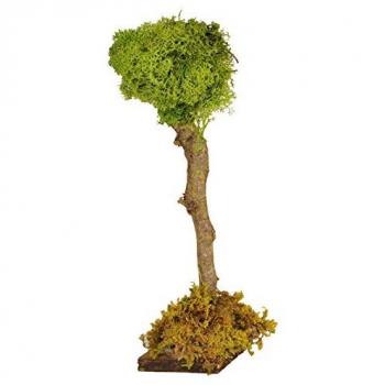 Poinçon 27 cm – Arbre en bois décoré de lichen et de figurines classiques