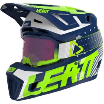 Crosshelm + Brille Leatt Kit Moto 7.5 V24 Blau S 55-56cm