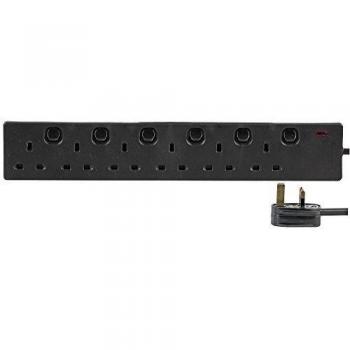 Way Individually Switched Extension Lead 5M Black