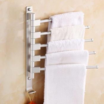 Space Aluminium Towel Rack with Hooks