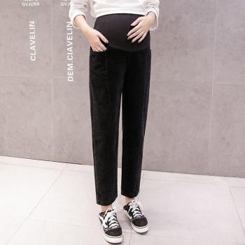 Pantalones de Embarazo de Pana para Primavera y Otoño