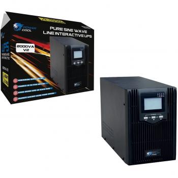 Powercool 2000VA Smart UPS, 1600W, LCD Display, 2 x UK Plug, 2 x RJ45, 3 x IEC, USB