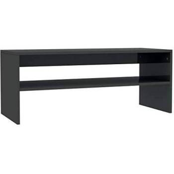 Table basse moderne en gris brillant avec rangement
