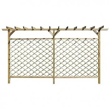 Garden Trellis Fence with Pergola Canopy