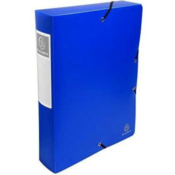 A4 Blue Polypropylene Box File with Elastic, 60mm, 8 Pack