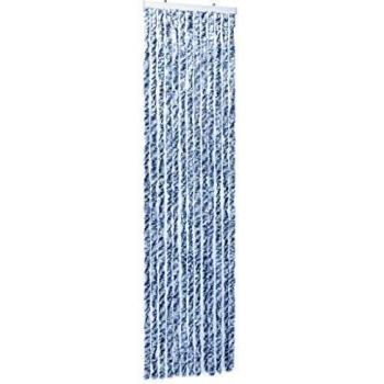 56x185 cm Blue, White & Silver Chenille Insect Curtain