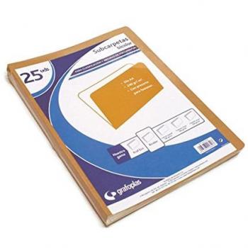 PAQ/25 SUBCARPETAS A4 KRAFT BICOLOR 240G
