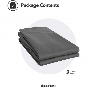 Deconovo Gardinen Verdunkelung 138x168 cm Hellgrau 2er Set