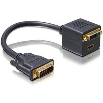Adaptador DeLOCK DVI25 macho a DVI25 HDMI hembra negro
