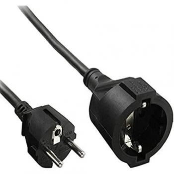 Strom-Verlängerung 5m – Schutzkontakt Stecker/Buchse, schwarz