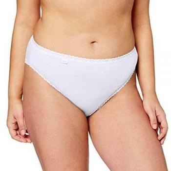 Sloggi Women's 24/7 White Cotton Lace Tai Briefs