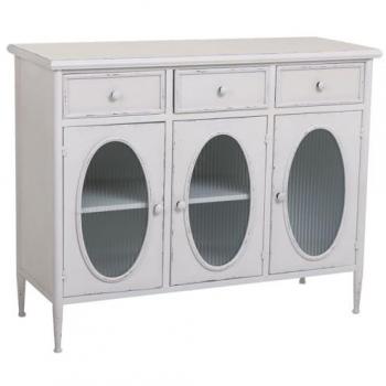 Wanderlust Décor – Buffet Métallique Blanc (Largeur 100 cm, Hauteur 80 cm)