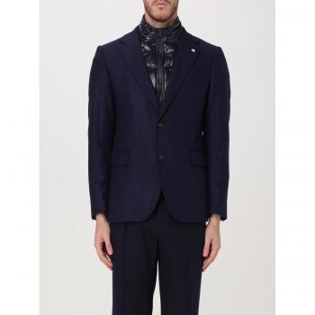 Giacca Manuel Ritz Blu Uomo Taglia M in Mistura di Lana
