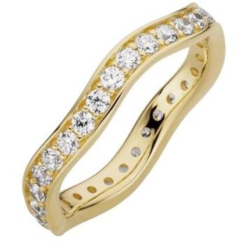 Orolino Goldring 333 / Synthetische Zirkonia (weiß) – Größe 58 – Damen