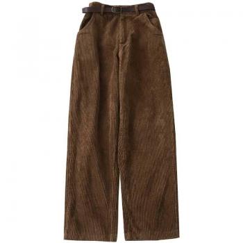 Pantalones de Pana de Pierna Ancha con Cintura Alta