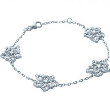 Flora Glow Silver Bracelet – 15 mm Wide, 18 cm Length