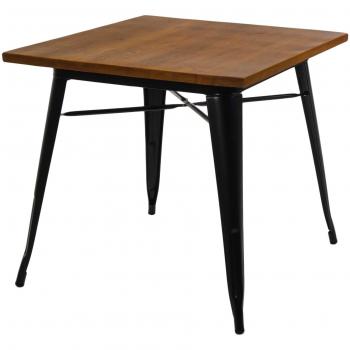 New Bristol: Tavolo 80x80x76 (Ferro Nero + Legno)