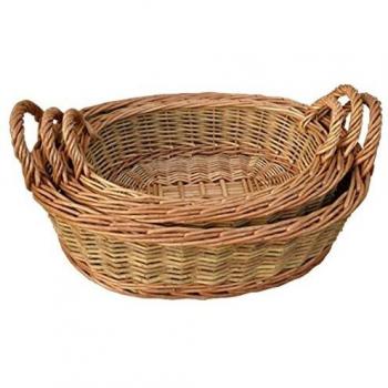 Red & Green Oval Trays with Handles