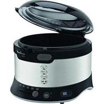 Freidora eléctrica Moulinex AF179D, 1900 W, 2.1 L, negro y plata