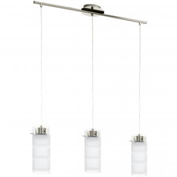 Eglo Olvero 3 Light Multicolor LED Ceiling Pendant Satin Nickel Frosted Glass