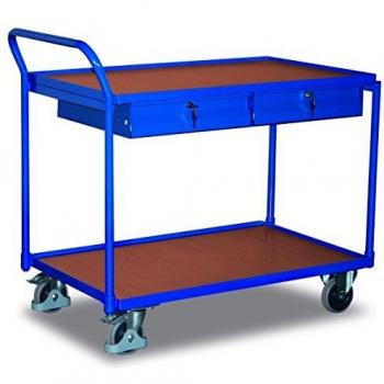 VARIOfit Tischwagen mit 2 Ladeflächen und 2 Schubladen 1125 x 625 mm