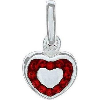 Ketten-Anhänger Vivance Herz‑Kristall (weiß/rot) – 925 Sterling