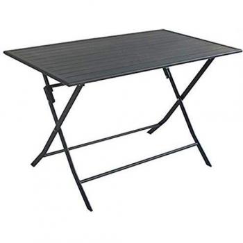 Bureau extérieur PEGANE en aluminium gris foncé, pliable