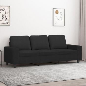 Tendance Noire 180 cm Tissu – Canapé 3 places