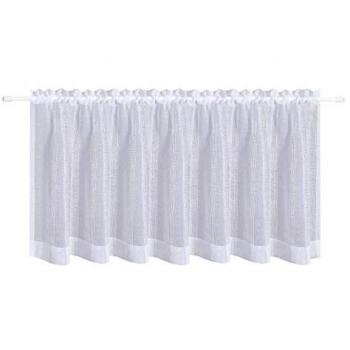 Scheibengardine Elke, 50x140 cm, transparent mit Streifen Design