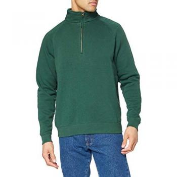 Felpa Uomo Verde Bottiglia Fruit Of The Loom con Zip