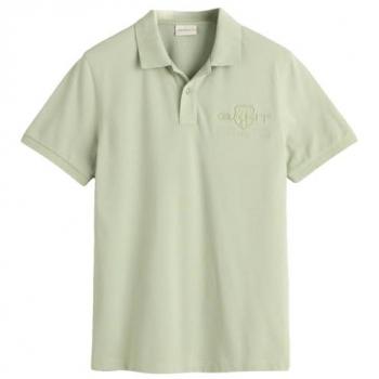 Gant Tonal Shield Polo Shirt Beige