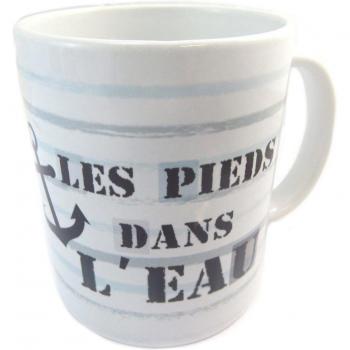 Tazza “Monde Marin” di Lily – Bianco e Blu con Design Nautico