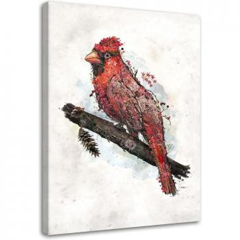Bird of Flowers Canvas 40x60 Red