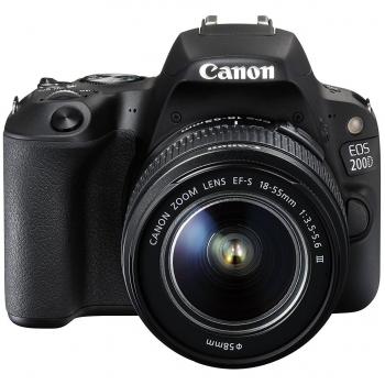 Canon 200D Reflex Digitale con Kit 18-55mm f/3.5-5.6 DC III, Display da 3, Wi-Fi/NFC, Sensore CMOS 24.2 Mpx