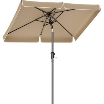 SONGMICS Sonnenschirm, beidseitig knickbar, 200 x 150 cm