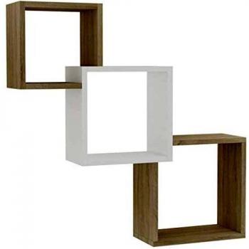 Prateleira Modular VidaXL – Cubo 84,5 × 15 × 27 cm (Branco/Carvalho)