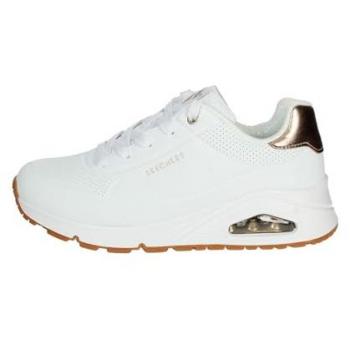 Sneakers Skechers Uno Gen1 Shimmer Away blanca y dorada
