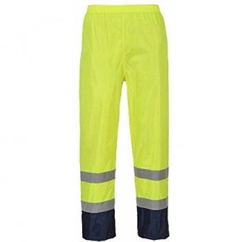 Portwest Hi-Vis Classic Contrast Rain Trouser, Size: XXL, Colour: Yellow/Navy