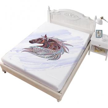 Nebula Hooves Comfort: Purple Fitted Bedcover for King/Queen