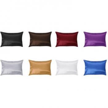 And Classic US 2Pcs Premium Silk Pillow Covers Standard Queen