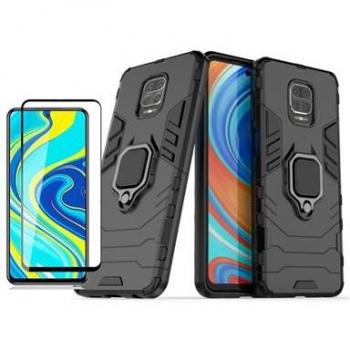 Cubierta Templetada 5D + Protector Militar 3x1 para Xiaomi Redmi Note 9 Pro Max