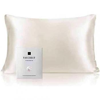 YANIBEST Silk Pillowcase with Hidden Zipper, 21 Momme, 600 Thread Count, Made from 100% Pure Mulberry Silk, 1 Pack